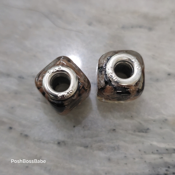 2 925 square metal center glass beads - Picture 7 of 7